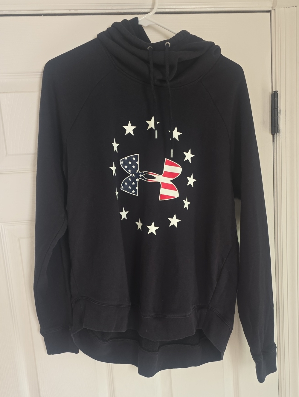 Under Armour Black Hoodie with American Flag Logo